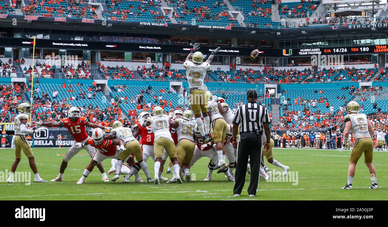 october-19-2019-the-miami-hurricanes-miss-a-field-goal-against-the-georgia-tech-yellow-jackets-during-a-college-football-game-at-the-hard-rock-stadium-in-miami-gardens-florida-georgia-tech-won-28-21-in-overtime-mario-houbencsm-2A5GJ3P.jpg